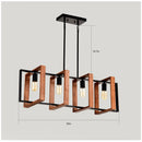 4 Light Kitchen Island Lights Pendant Light Farmhouse Dining Room Light Fixture, Rectangular Chandelier, 36" Hanging Lighting For Living Room, Conference Room, Home Office - Matte Black by HouseOfZazla
