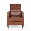 Mid-Century Modern Recliner With Button Tufted Waffle Stitch