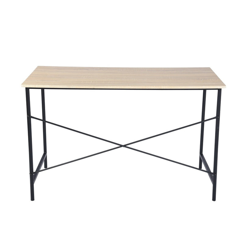 47.2" x 23.6" x 29.6" Metal Frame Home Office Writing Desk - Oak & Black