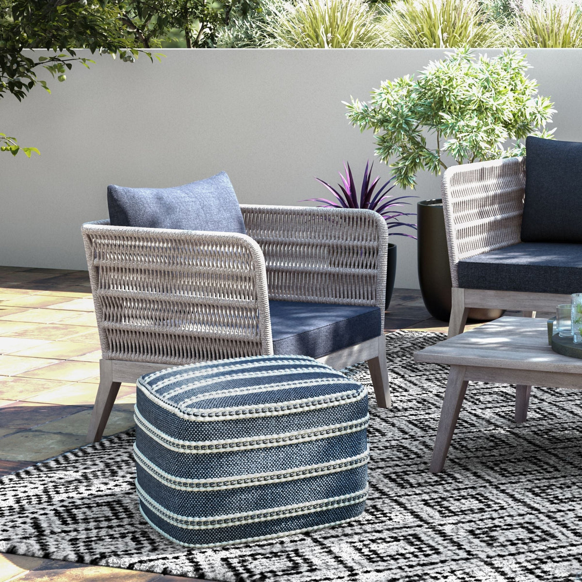 Santiago - Outdoor Conversation Chair - Slate Gray, photo 2 of 7
