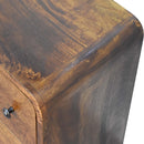 Solid Wood Mini Curved Chestnut Chest, 3-Drawer, Nordic Legs