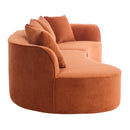 126" Curved Sectional Sofa (Dark Orange-D28 Full Foam) by HouseOfZazla