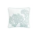 4 Piece Cotton Reversible Embroidered Quilt Set with Throw Pillow Aqua King/Cal King
