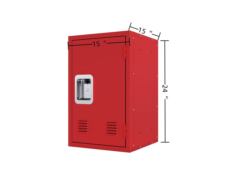 24" H Locker Storage Cabinet, Metal Locker Storage Cabinet with 1 Doors, Small Metal Locker,Lockable Storage Cabinet,for Employees,Office,Kids Locker - Assembly Required (Elegant Red)