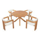 5-Piece Outdoor Acacia Wood Round Dining Set by HouseOfZazla