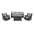 Lassen 4-Piece Firepit Set with Swivel Rocking Chairs