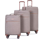 4-Piece Set (16/20/24/28), Softshell Suitcase Spinner Wheels Terylene Luggage Sets Carry On Suitcase Luggage Lightweight Durable Suitcase Khaki