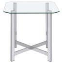 Cronin Square Tempered Glass Top Side End Table Chrome