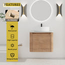 24" Wall-Mounted Bathroom Vanity With Ceramic Art Sink & Soft-Close Door by HouseOfZazla