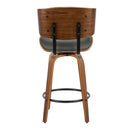 Lombardi - Mid-Century Modern Fixed Height Counter Stool With Swivel With Round Footrest (Set of 2) by HouseOfZazla