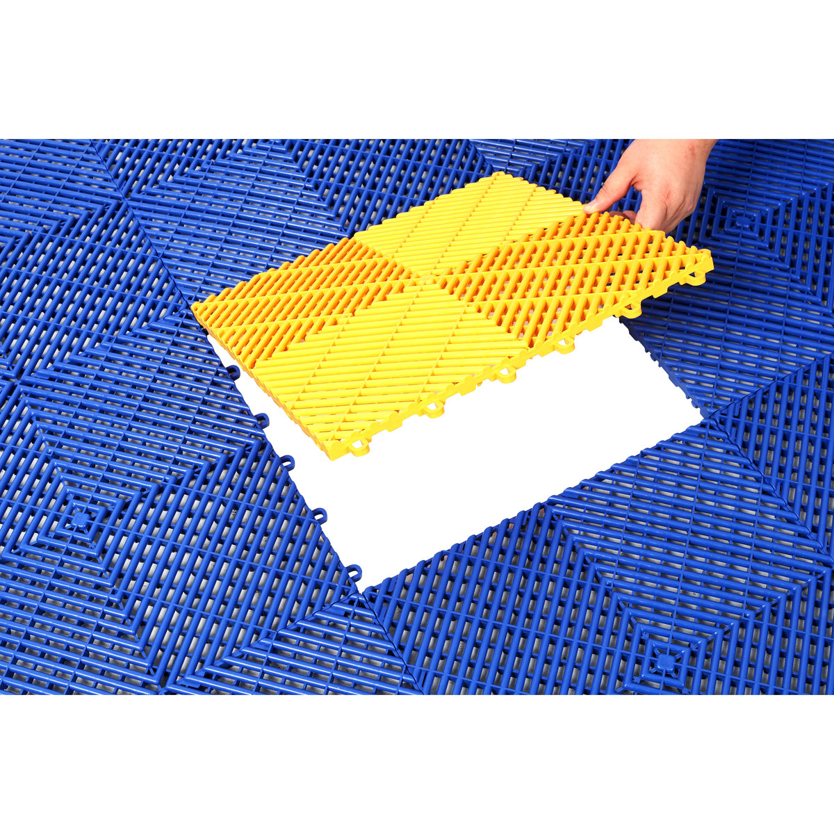 Interlocking Plastic Garage Floor Tiles, 15.6-Inch, Set of 25, Blue, photo 9 of 10
