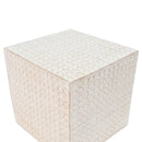Chic Modern Mgo Cube Side Table With Fluted Design - Antique Brown