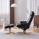Upholstered Heated Massage 360° Swivel Accent Chair With Ottoman by HouseOfZazla
