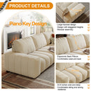 Combination Sofa Three Seats Cat Scratch Material High and Low Armrest Design Bacta Style beige