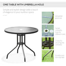 Outsunny - Patio Dining Set With Table Umbrella, Folding Chairs And Dining Table, Outdoor Patio Furniture Set by HouseOfZazla