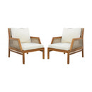 2 Piece Acacia Wood Patio Furniture Club Chair Set by HouseOfZazla