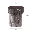 Round Geometric Outdoor End Table - Marble