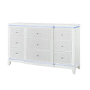 Adalid - Dresser With LED Light And Glittered Drawer Fronts - White by HouseOfZazla