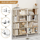 5 Tier Industrial Bookshelf, Tall Bookcase With Open Design, Vintage Storage Organizer by HouseOfZazla