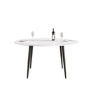 Modern Man-Made Stone Round Metal Dining Table-Position For 6 People by Unique Piece Furniture
