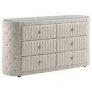 Sonya 4-piece Upholstered Eastern King Bedroom Set Ivory