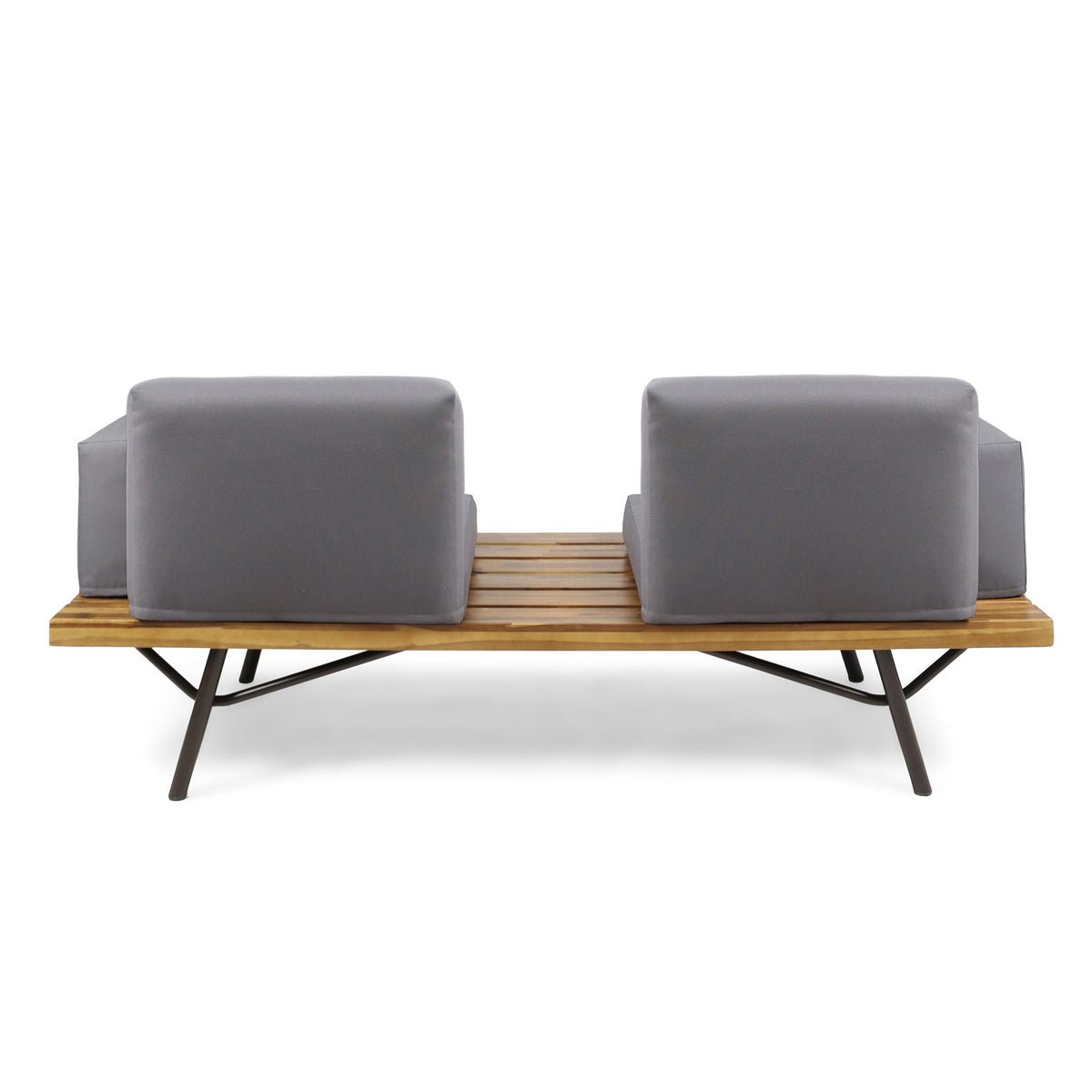 Outdoor Sofa With Cushions And Iron Legs - Dark Gray, photo 2 of 10