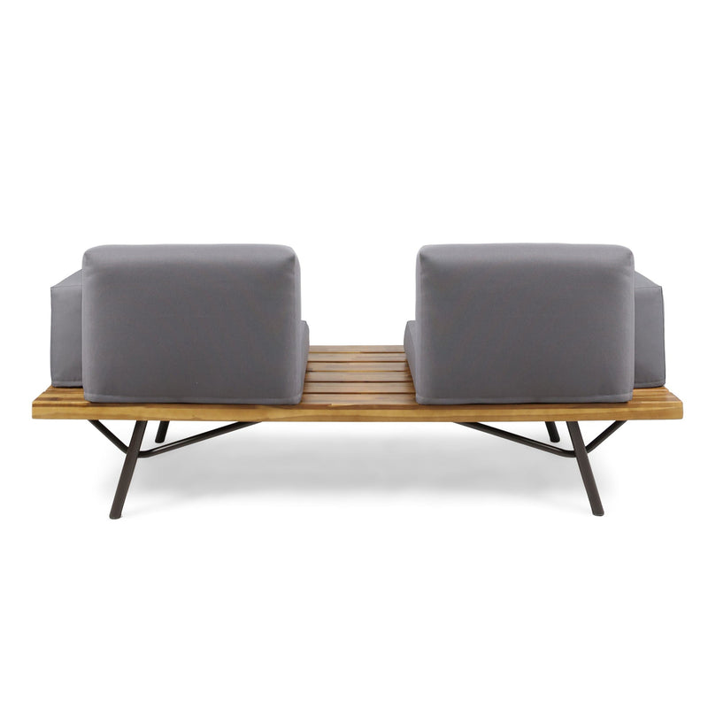 Outdoor Sofa With Cushions And Iron Legs - Dark Gray, photo 2 of 10