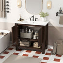 Modern Bathroom Vanity With Rectangle Ceramic Sink, Soft Closing Doors by HouseOfZazla