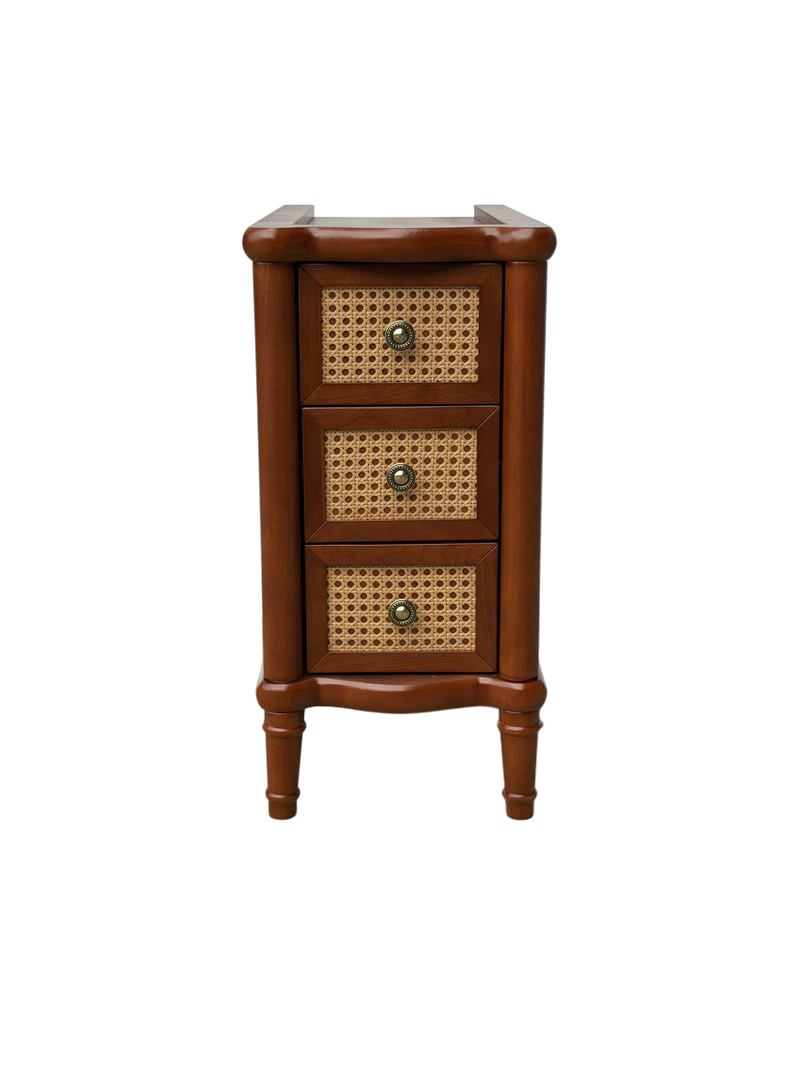 Rattan Narrow Side Table with 3 Drawers, photo 9 of 9