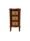 Rattan Narrow Side Table with 3 Drawers