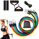 11Pcs Resistance Bands Set Fitness Workout Tubes Exercise Tube Bands Up to 100lbs w/ Door Anchor Handles Ankle Straps for Physical Training Yoga Pilat
