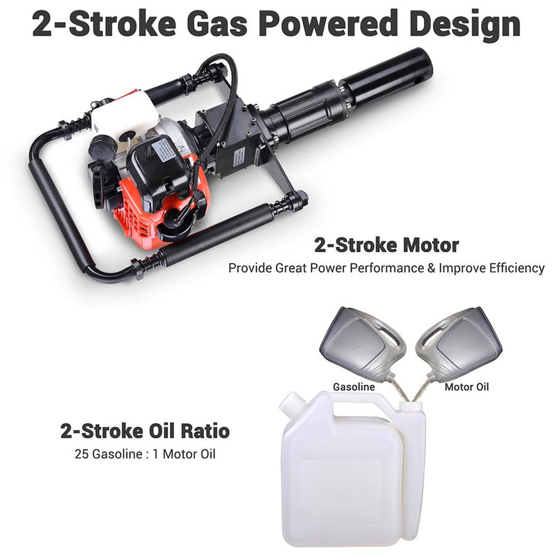 Yescom 900W 32.7cc 2-stroke T-Posts Gas Powered Petrol Pile Driver w/ EPA