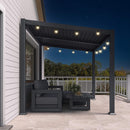 [08X10FT] Alora Modern Louvered Aluminum Pergola With Sloped Roof (SAK12169)
