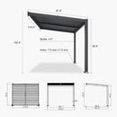 [08X10FT] Alora Modern Wall-Mounted Louvered Pergola With Aluminum Frame (SAK60977)