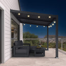 [08X10FT] Alora Modern Wall-Mounted Louvered Pergola With Aluminum Frame (SAK60977)