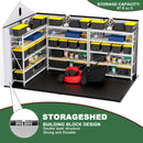 [08X12FT] Alora Large Polypropylene Storage Shed With Reinforced Floor And Lockable Swing Doors (SAK07451)