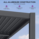 [08X12FT] Alora Modern Louvered Aluminum Pergola With Sloped Roof (SAK37244)