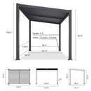 [08X12FT] Alora Modern Louvered Aluminum Pergola With Sloped Roof (SAK37244)