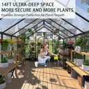 [08X14FT] Outdoor Polycarbonate Greenhouse With Roof Vents & Sliding Doors, 4MM (SAK19426)