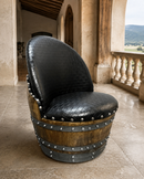 Whiskey & Wine Barrel Half-Barrel Table Set — 2 Chairs