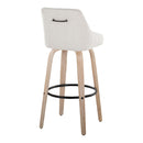 Hannah - Transitional Fixed Height Barstool With Swivel With Round Footrest (Set of 2) by HouseOfZazla