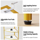 74.8" Tall Modern Corner Bookshelf,Fan-Shaped bookcase with 1 Drawer and 2 Doors, Wooden Standing Corner Shelf with Gold Metal Frame for Living Room,Home Office,White