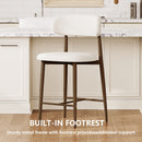 Counter Height Bar Stools Set of 2 with Curved Backrest