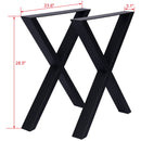 X Table Legs 28X 24", Wide Metal Table Legs, Heavy Duty Steel Desk Legs Table Leg Dining Table Legs Coffee Desk Leg (Set of 2) - Black by HouseOfZazla