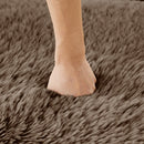 Aviana Ottoman in Plush Fabric - Chocolate