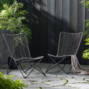 Outdoor Wicker Chair With Geometric Cross Base, Set of 2 - Gray by HouseOfZazla