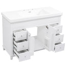 Bathroom Vanity With Sink, 6 Soft Close Drawers & Double Doors - White by HouseOfZazla