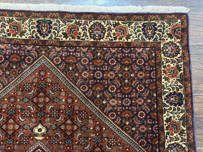 Persian Bidjar Rug 4x5, Fine 290 KPSI, Herati Pattern