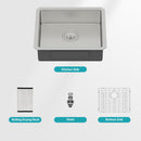 Modern Undermount Stainless Steel Kitchen Sink 16 Gauge, Deep Single Bowl