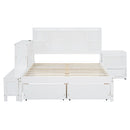 Platform Bed With Multi Functional Storage Space, Nightstand, 2 Drawers, USB Ports And Desk by Unique Piece Furniture